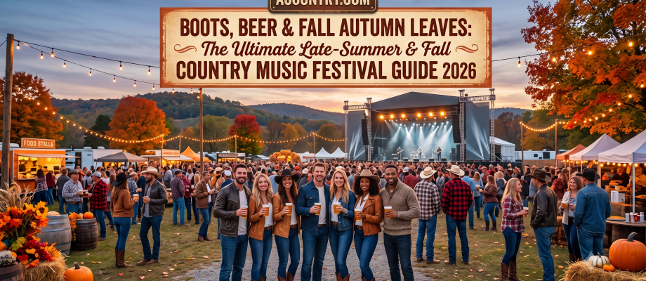 Boots, Beer & Fall Autumn Leaves: The Ultimate Late-Summer & Fall Country Music Festival Guide 2026